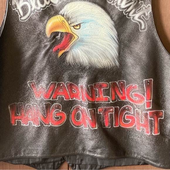 Vintage Airbrushed Wilsons Leather Vest ! - Picture 6 of 12